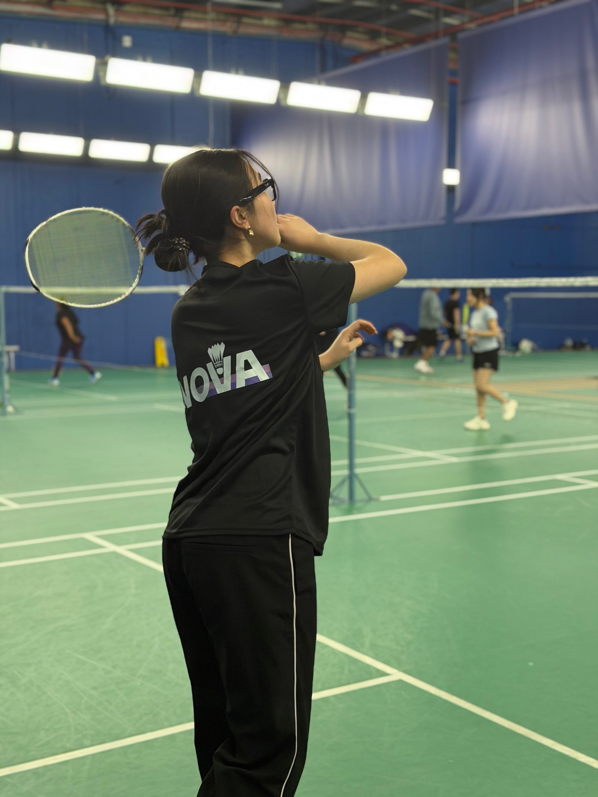 NEBULA BLACK Badminton Shirt - 100% Polyester Activewear Top