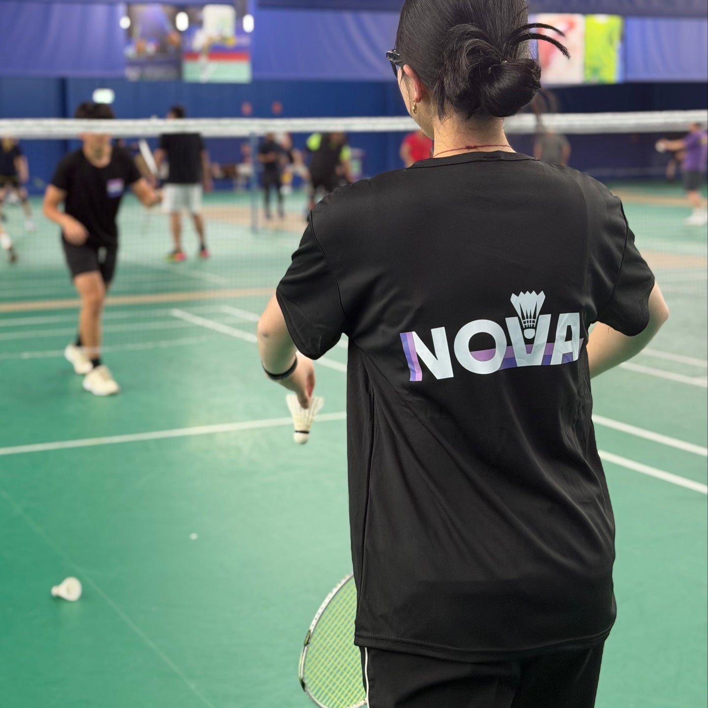 NEBULA BLACK Badminton Shirt - 100% Polyester Activewear Top
